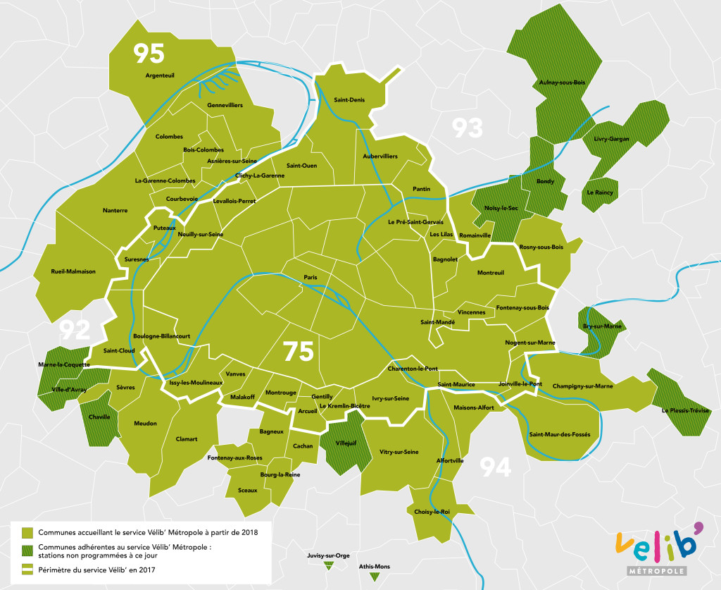 Vélib' Métropole - Carte Communes (oct 2017)